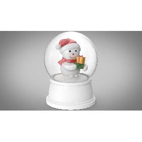 3D Snow Globe with a Snowman 5
